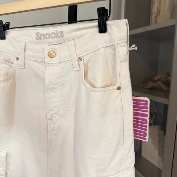 Mother Snacks Cargo Maxi Skirt NEW The Fun Dip Natural Cream Pockets NWT 26 - Picture 4 of 7